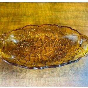 Vintage Indiana glass lily pons marigold pickle dish​